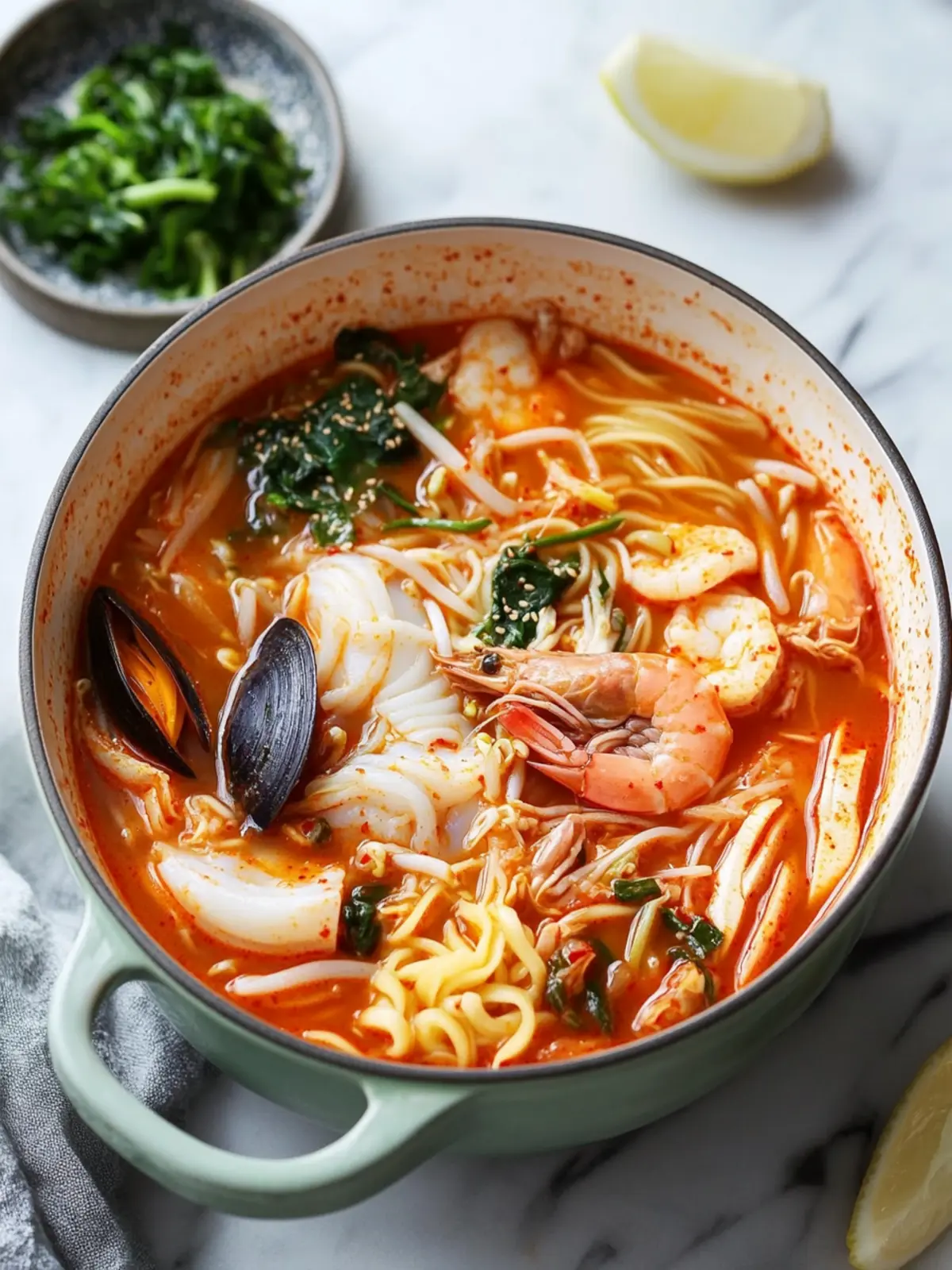 Spice Up Dinner with Jjamppong Korean Seafood Noodle Soup 3 Jjamppong (Korean Seafood Noodle Soup)