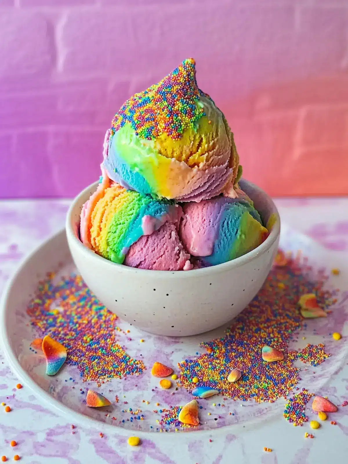 Colorful Rainbow Ice Cream That's Easy and No-Churn! 4 Rainbow Ice Cream