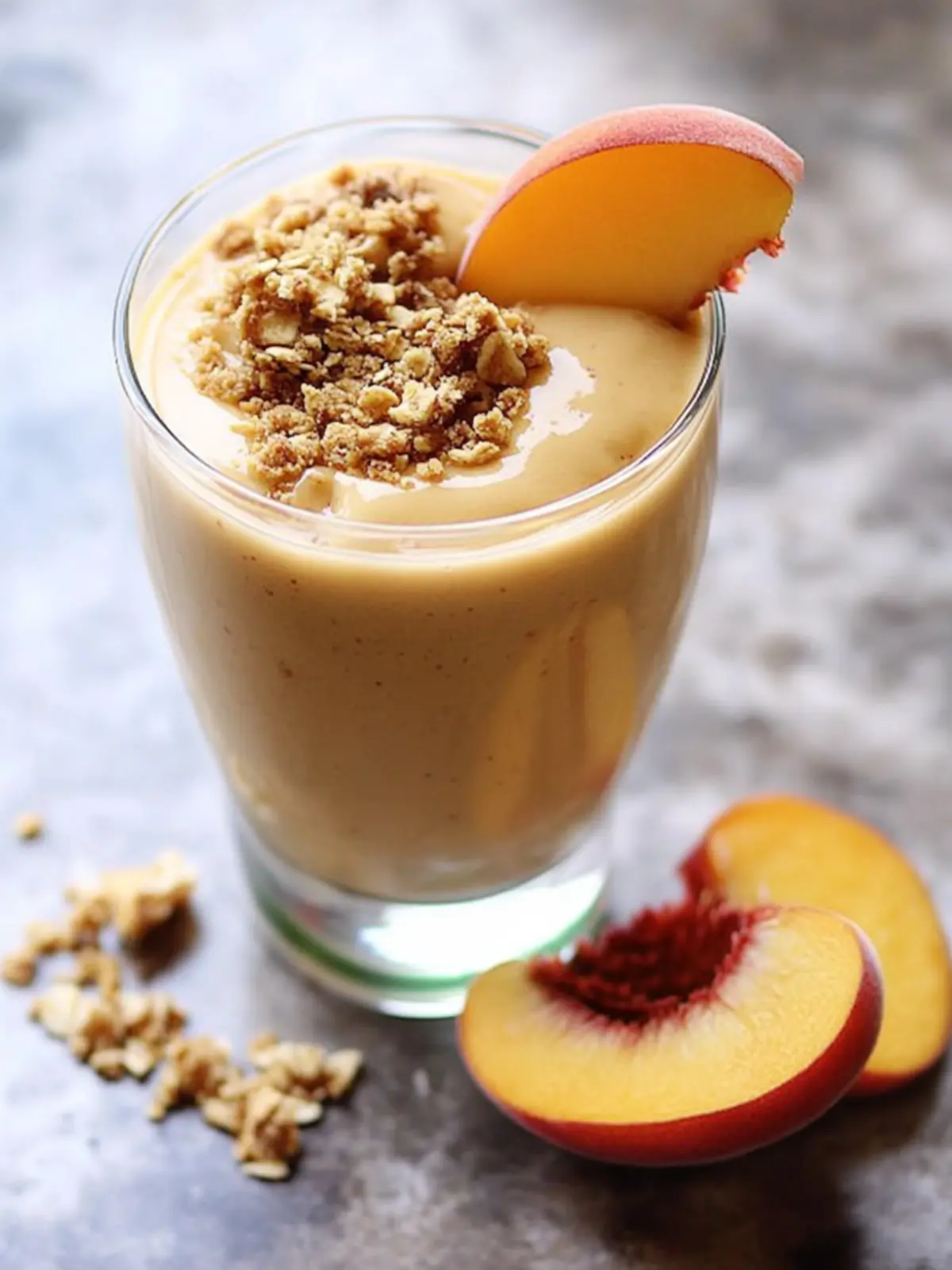 Peach Crisp Smoothie for a Refreshing Healthy Treat 2 peach crisp smoothie