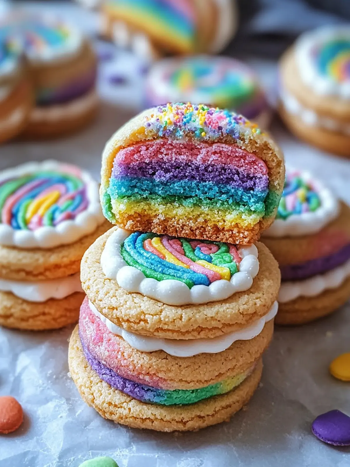 Colorful Rainbow Cookie Sandwiches That Wow Every Celebration 2 Rainbow Cookie Sandwiches