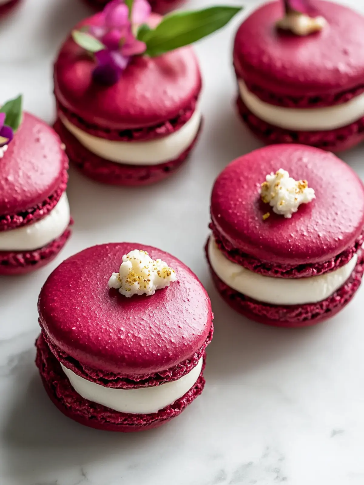 Elevate Your Snacks with Beet Macarons and Goat Cheese Delight 4 Beet Macarons with Goat Cheese