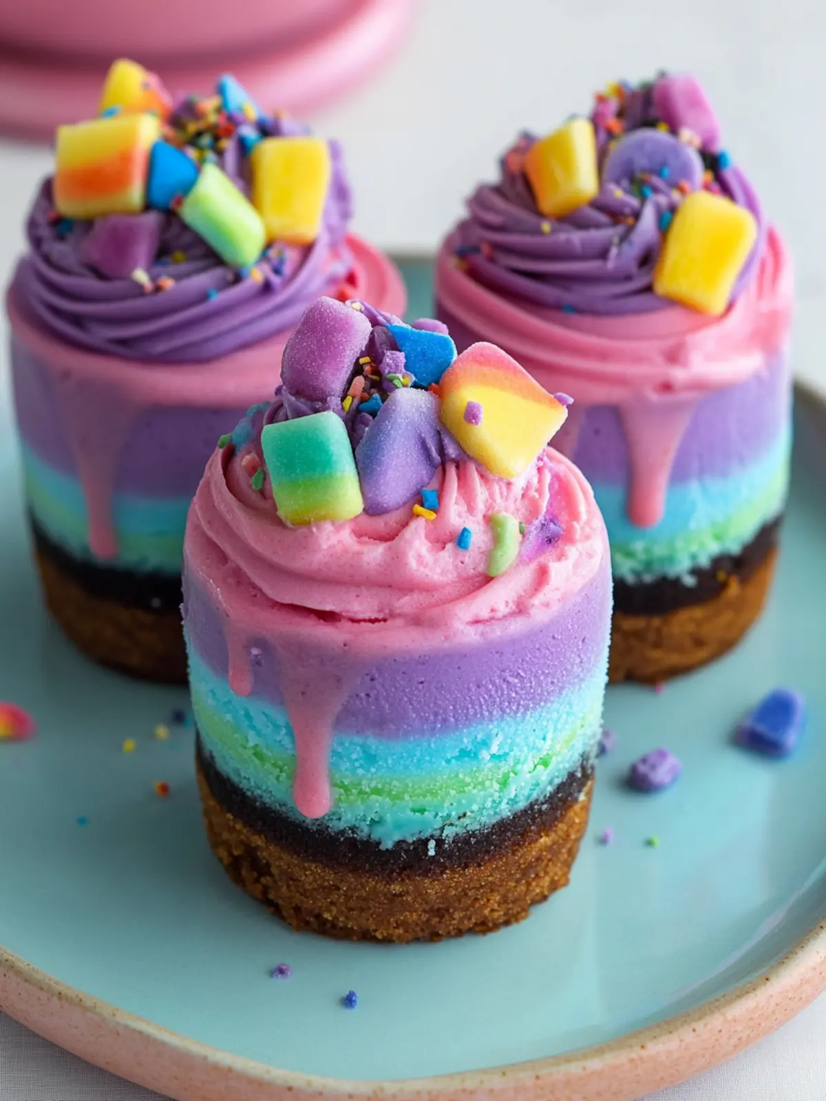 Delicious Mini Vegan Rainbow Ice Cream Cakes for Every Occasion 4 Mini Vegan Rainbow Ice Cream Cakes