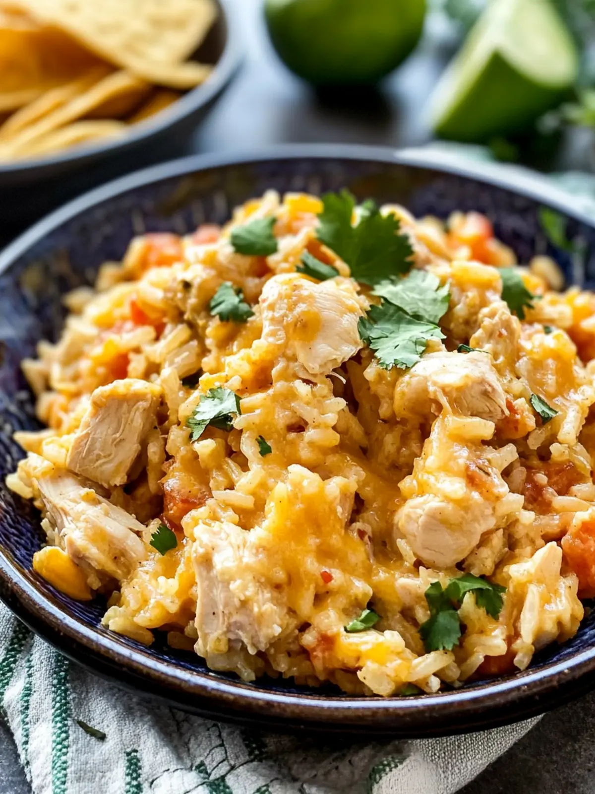 Mexican Chicken and Rice with Queso: One-Pot Family Delight 3 Mexican Chicken and Rice with Queso