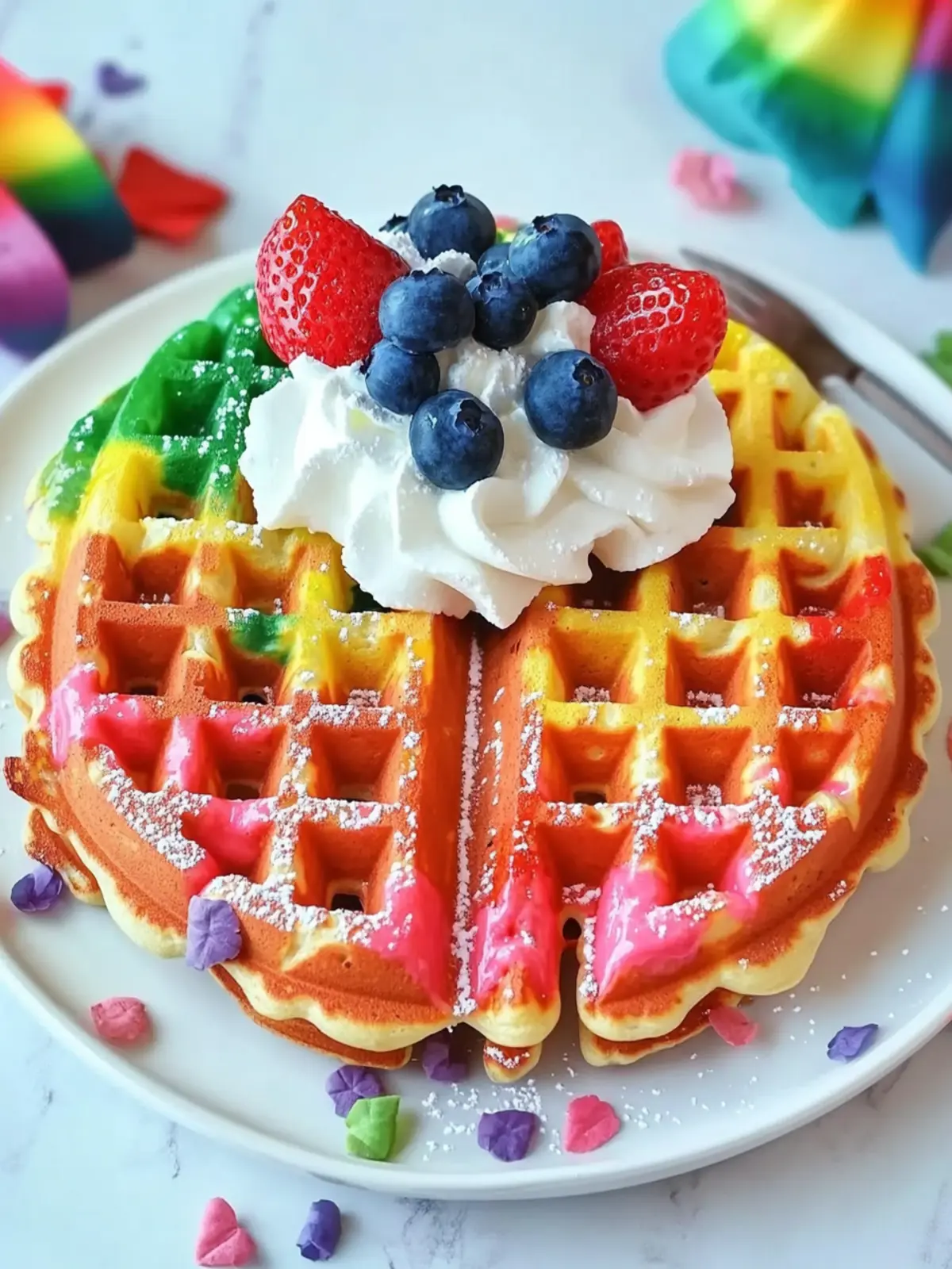 Colorful Rainbow Waffles for a Joyful Weekend Breakfast 5 Rainbow waffles