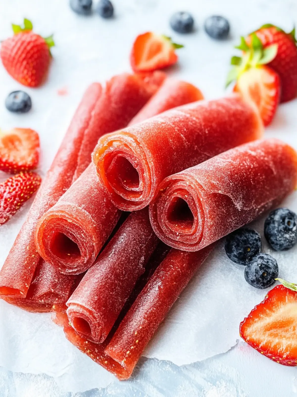 Healthy 3-Ingredient Strawberry Fruit Roll-Ups for Kids 4 Strawberry Fruit Roll-Ups