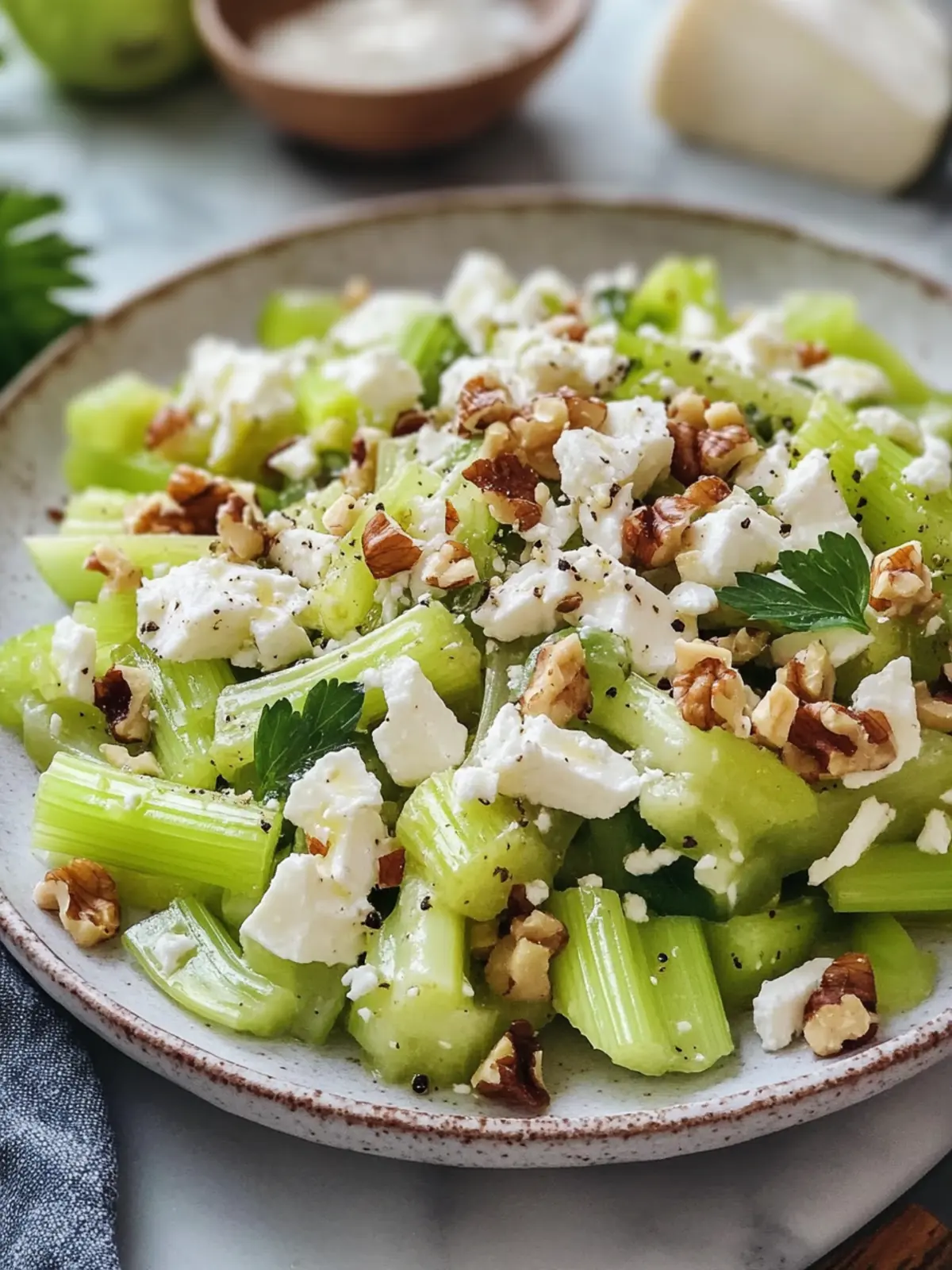 Crunchy Walnut Celery Salad with Feta for Fresh Flavor Boost 3 Walnut Celery Salad with Feta