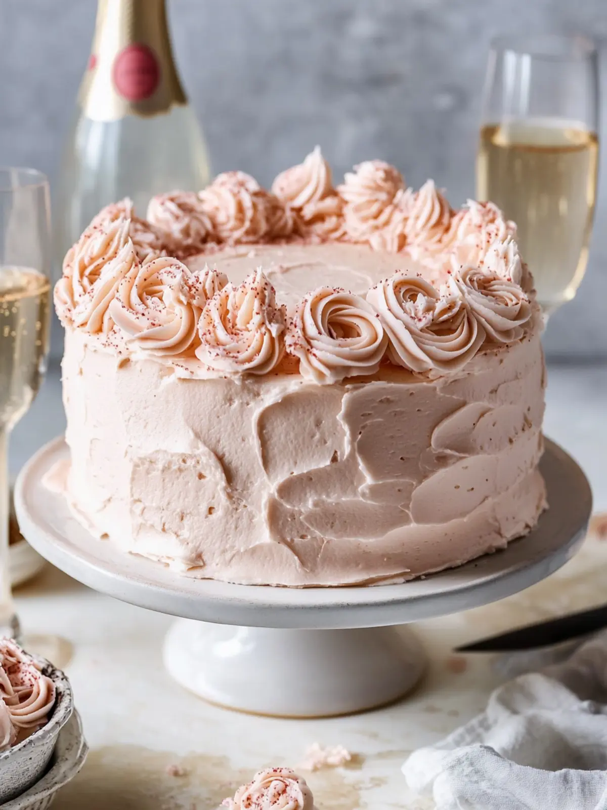 Decadent Pink Champagne Cake for Your Next Celebration 3 Pink Champagne Cake