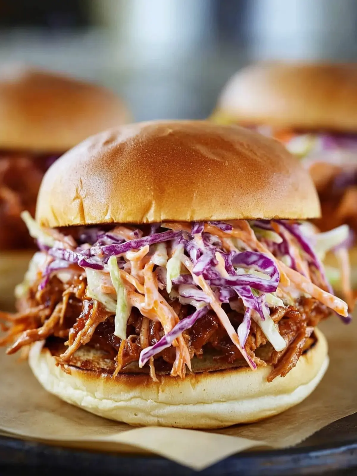 Ultimate Pulled Pork Sandwiches with Coleslaw for a Feast 3 Pulled Pork Sandwiches with Coleslaw