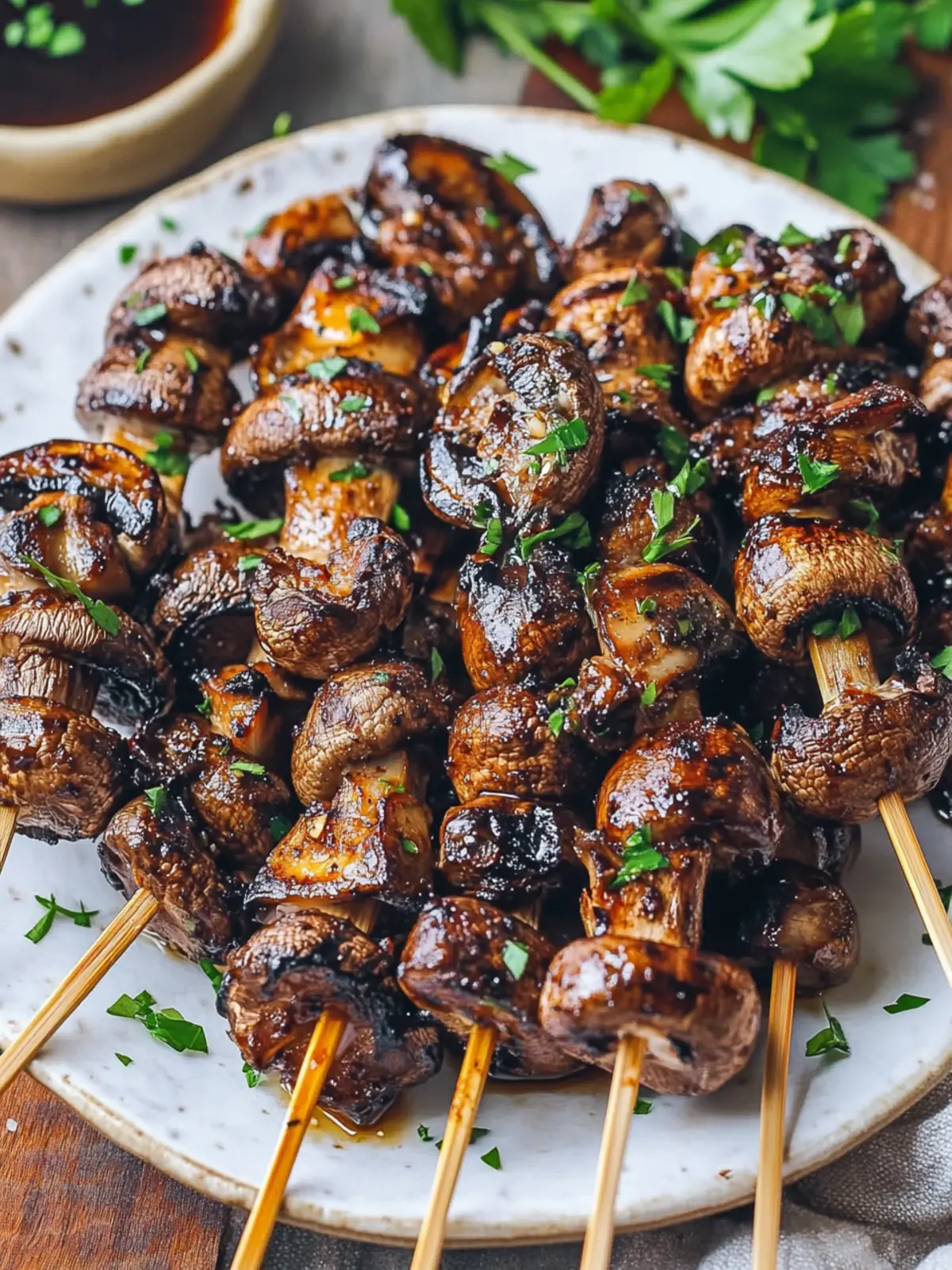 Balsamic Garlic Grilled Mushroom Skewers Perfect for BBQs 3 Balsamic Garlic Grilled Mushroom Skewers