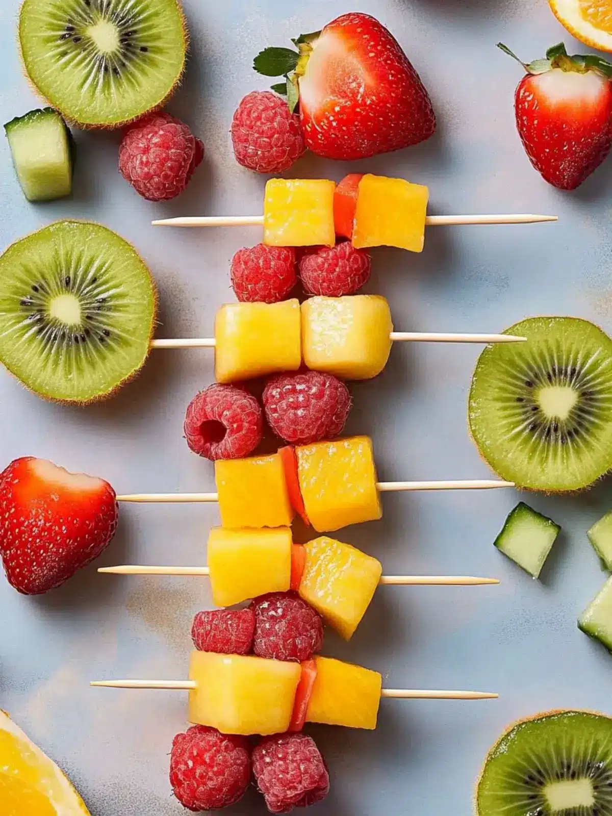Delicious Fruit Skewers for a Colorful Summer Snack 3 Fruit Skewers