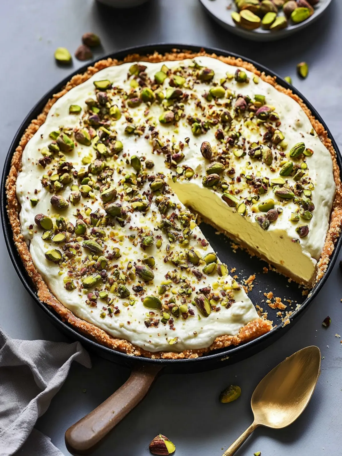 Irresistible Pistachio Cannoli Pie with Crunchy Waffle Cone Crust 2 Pistachio Cannoli Pie
