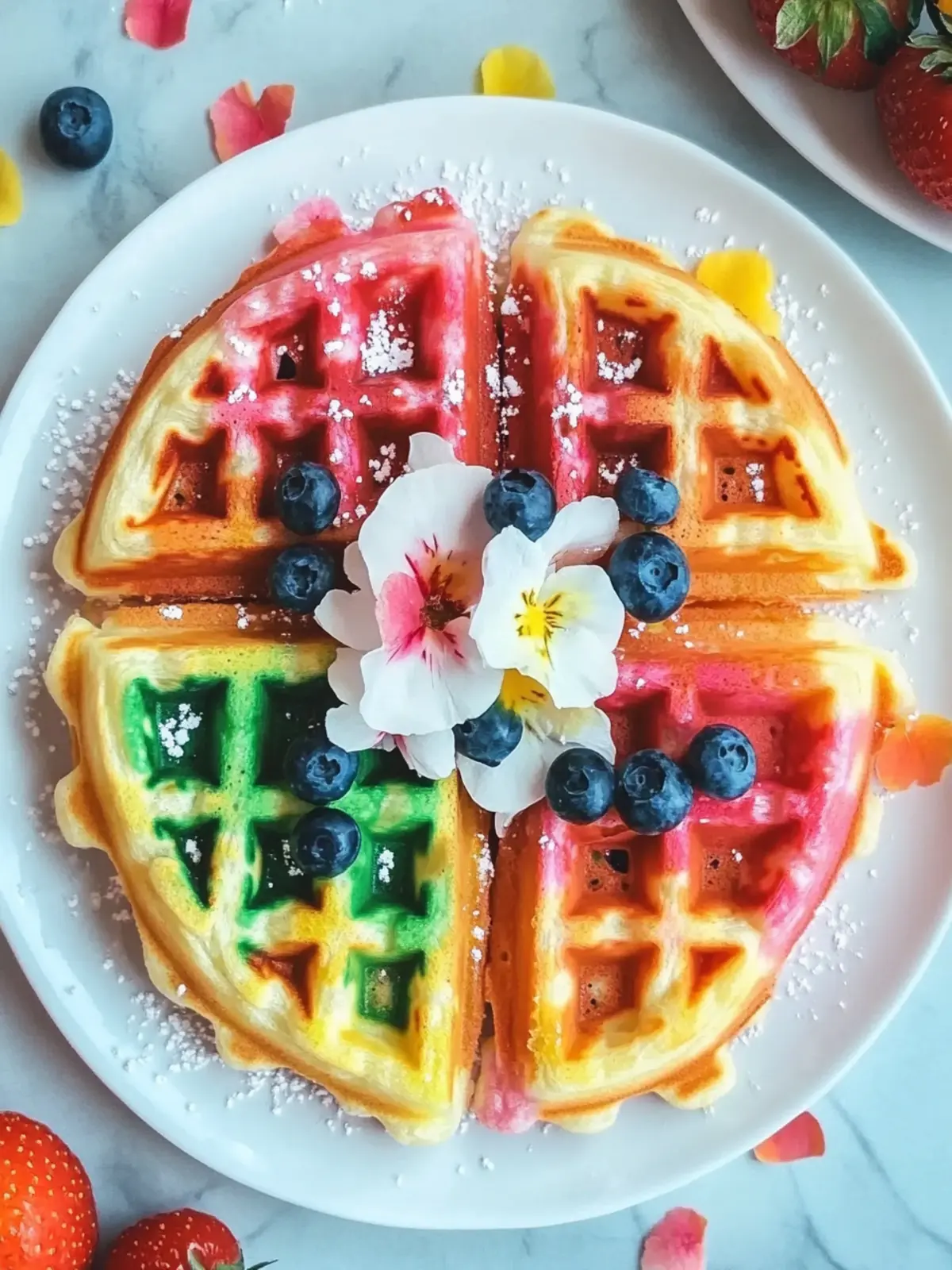 Colorful Rainbow Waffles for a Joyful Weekend Breakfast 4 Rainbow waffles