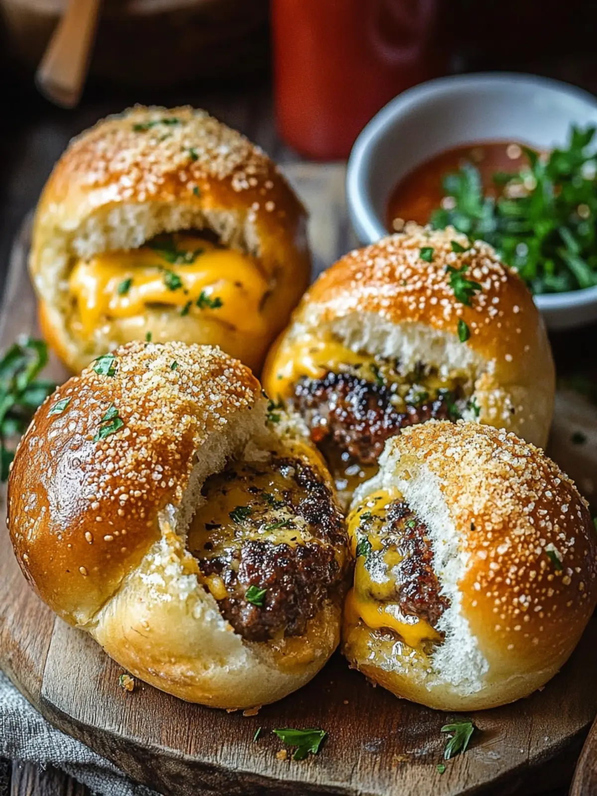 Garlic Parmesan Cheeseburger Bombs That'll Wow Your Guests 5 Garlic Parmesan Cheeseburger Bombs