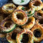 Crispy Parmesan Zucchini Rings with Flavorful Garlic Dip 3 Parmesan Zucchini Rings