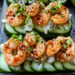 Delicious Spicy Shrimp Cucumber Sushi Boats to Savor at Home 9 Spicy Shrimp Cucumber Sushi boats