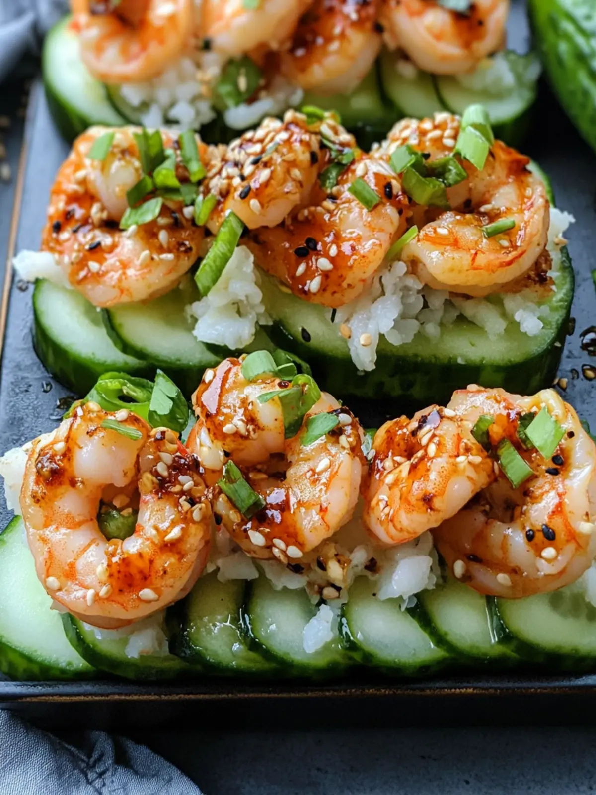 Delicious Spicy Shrimp Cucumber Sushi Boats to Savor at Home 5 Spicy Shrimp Cucumber Sushi boats