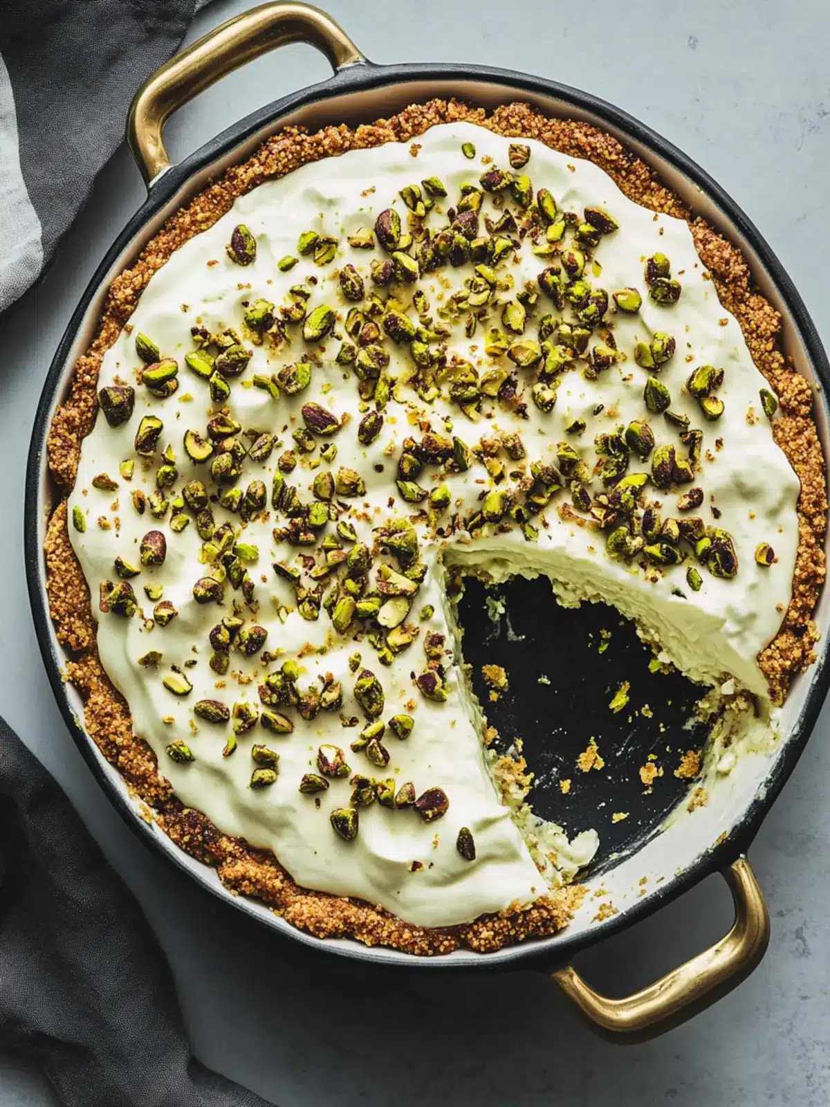 Irresistible Pistachio Cannoli Pie with Crunchy Waffle Cone Crust 4 Pistachio Cannoli Pie