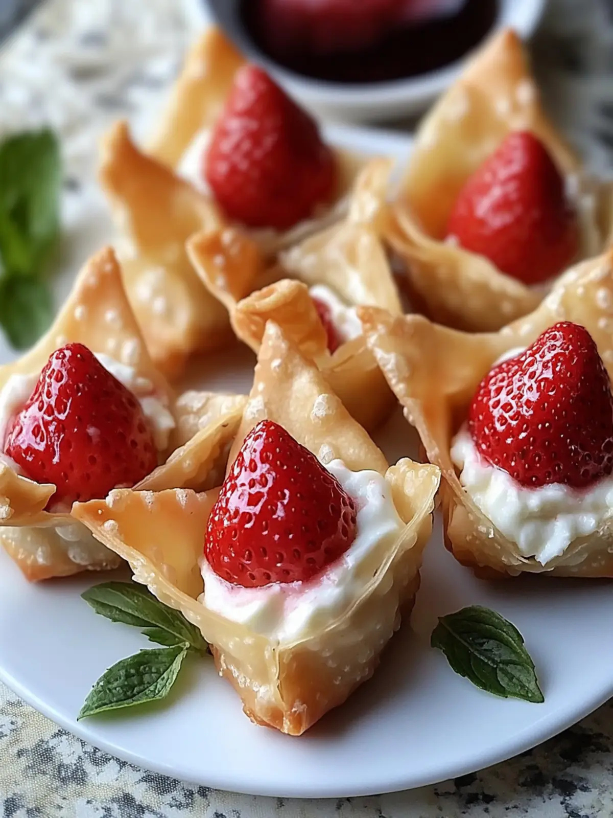 Strawberry Cheesecake Stuffed Wonton Bites You’ll Crave! 5 Strawberry Cheesecake Stuffed Wonton Bites