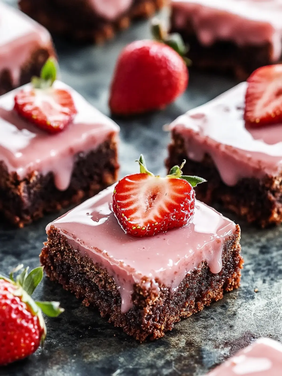 Glazed Strawberry Brownies