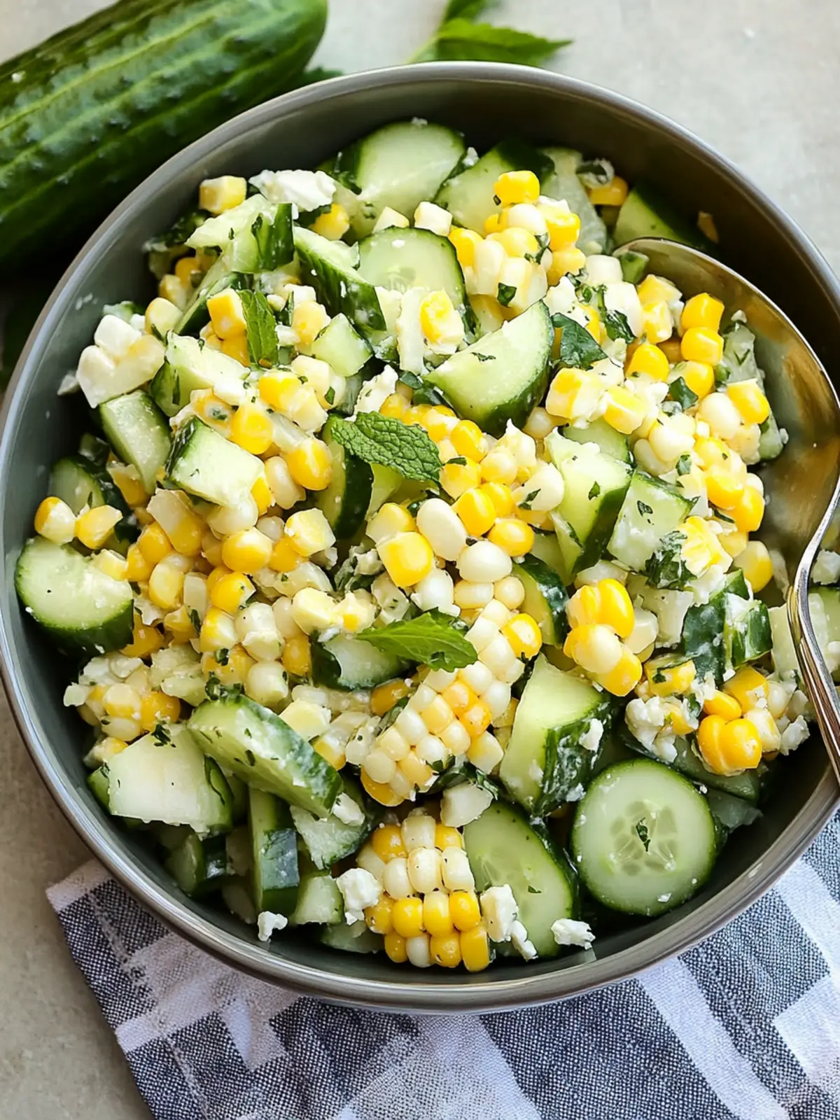 Fresh Corn and Cucumber Salad with Basil for a Summer Treat 3 Corn and Cucumber Salad