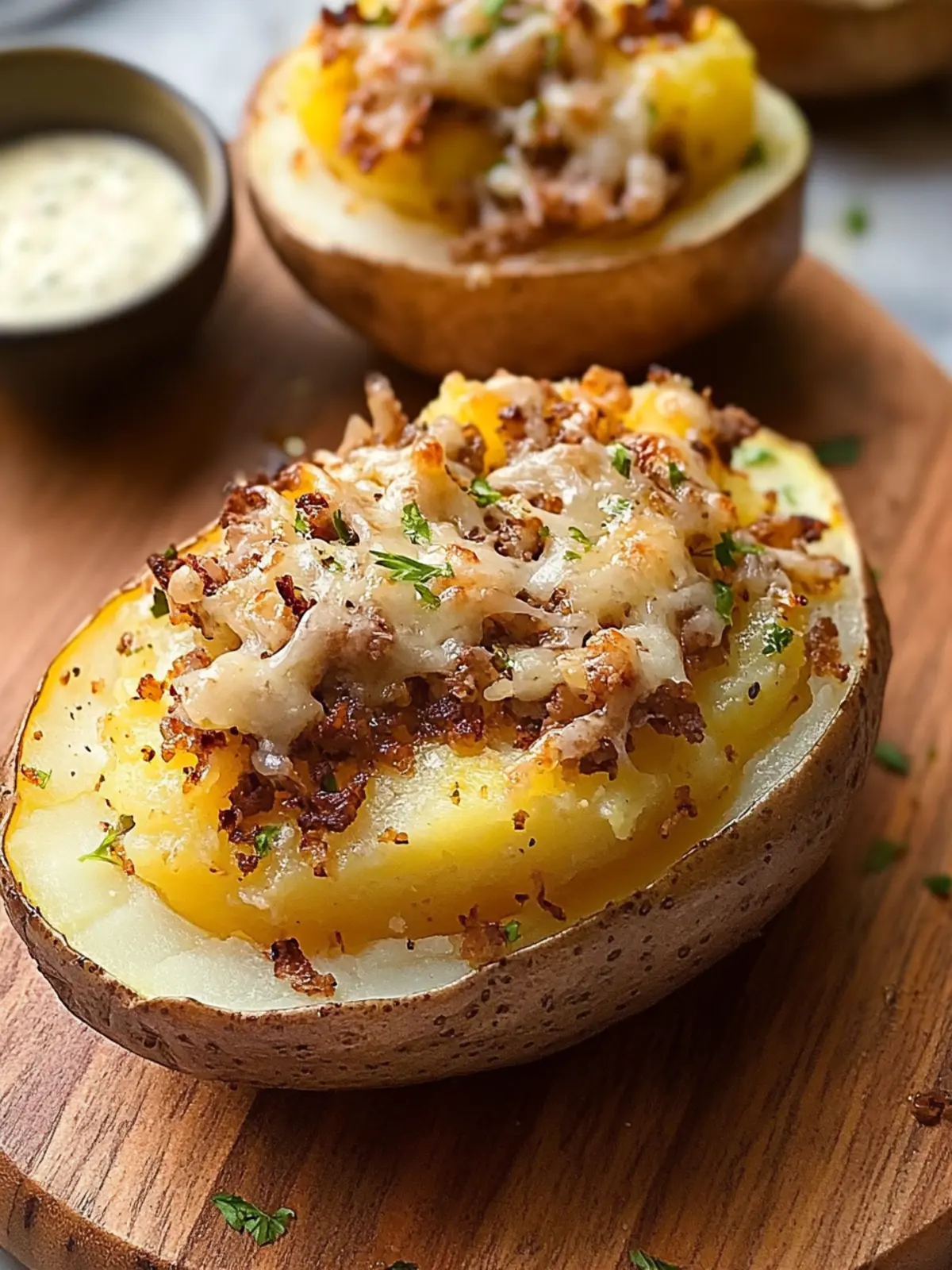 Savory Baked Potatoes with Burger Sauce and Onions Delight 2 Baked Potato