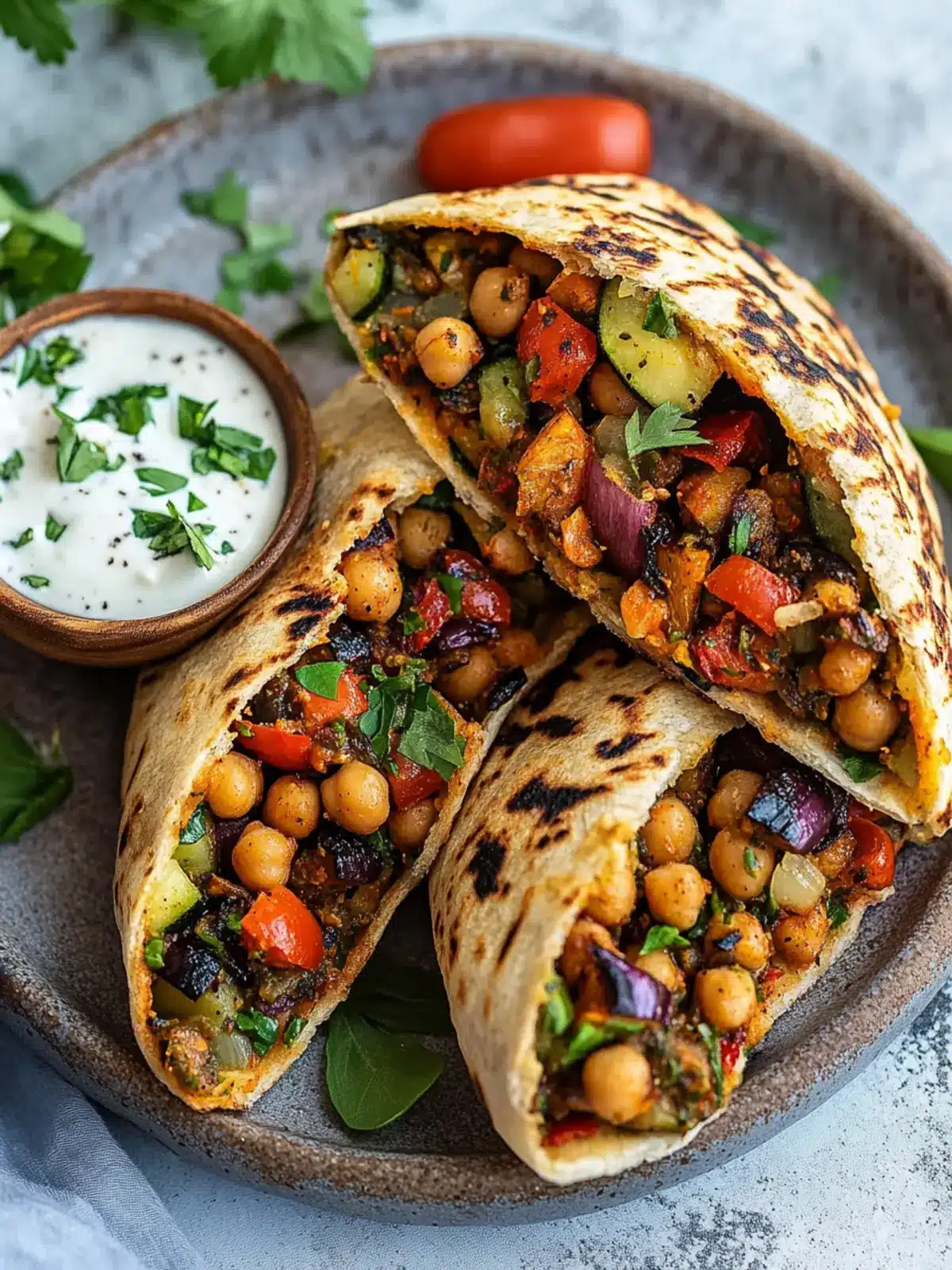 Grilled Chickpea Veggie Pita: A Flavor-Packed Delight! 2 Grilled Chickpea Veggie Pita