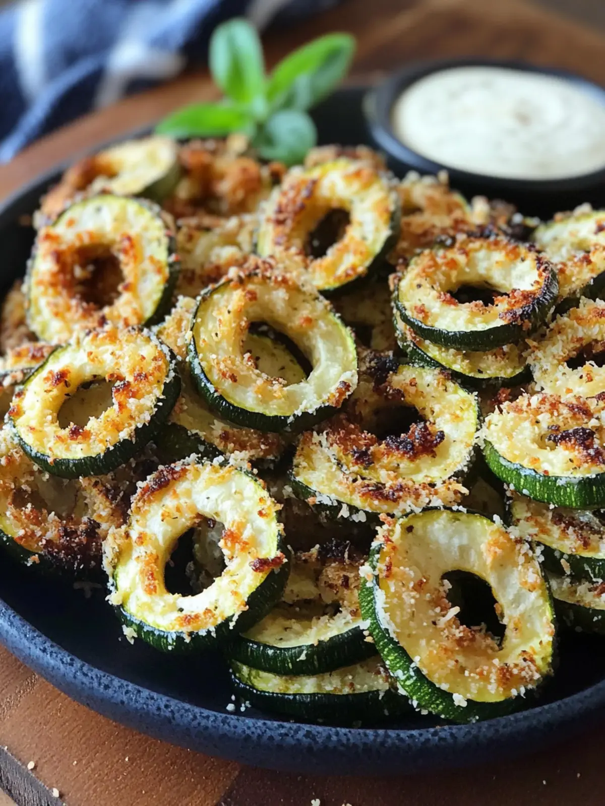 Crispy Parmesan Zucchini Rings with Flavorful Garlic Dip 4 Parmesan Zucchini Rings