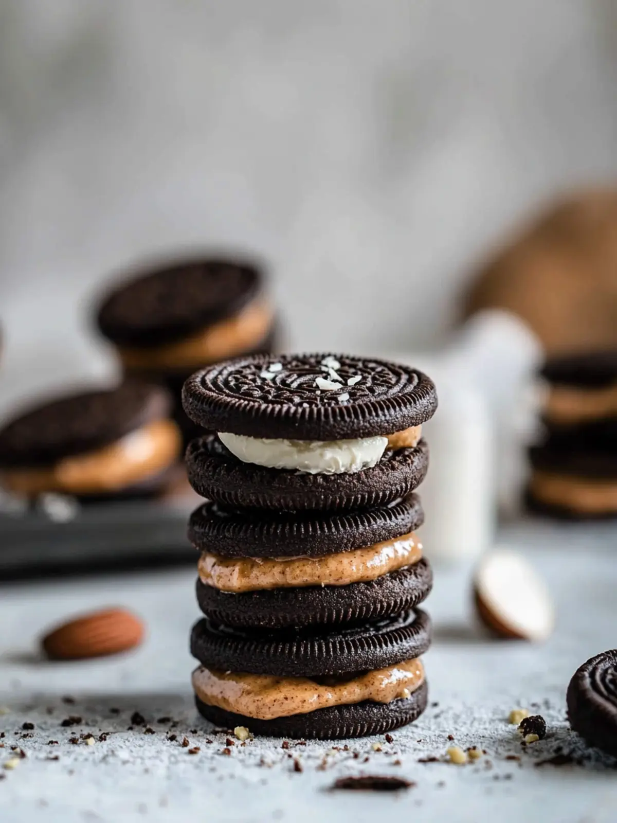 Delicious Oreo Cookies with Almond Butter for Guilt-Free Indulgence 2 Oreo Cookies with Almond Butter