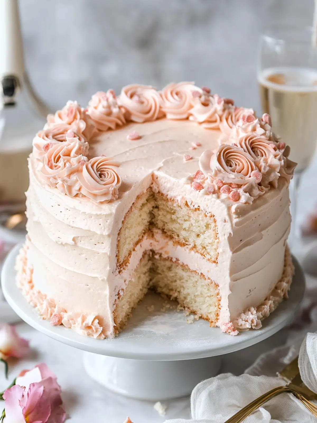Decadent Pink Champagne Cake for Your Next Celebration 5 Pink Champagne Cake