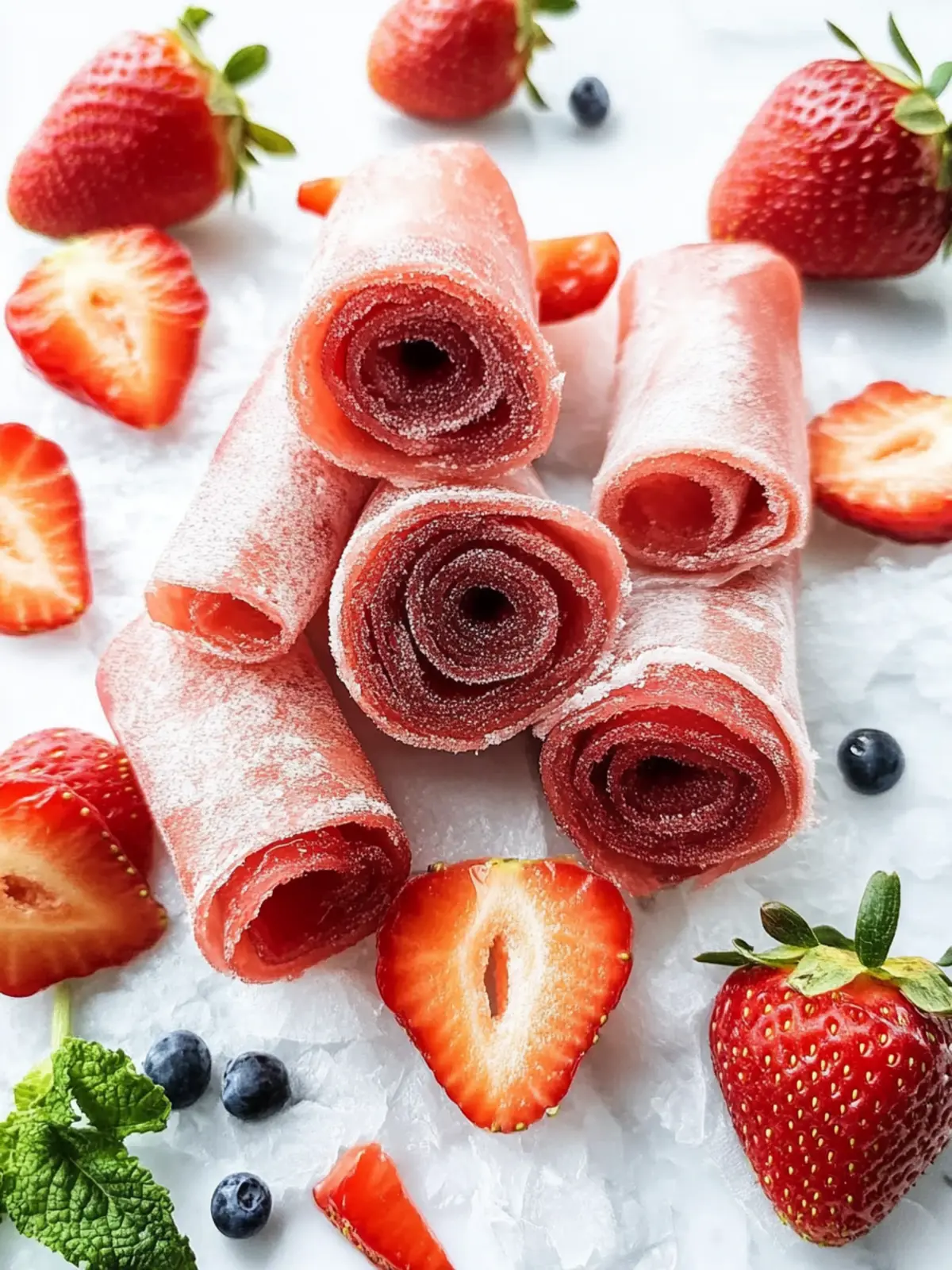 Healthy 3-Ingredient Strawberry Fruit Roll-Ups for Kids 3 Strawberry Fruit Roll-Ups