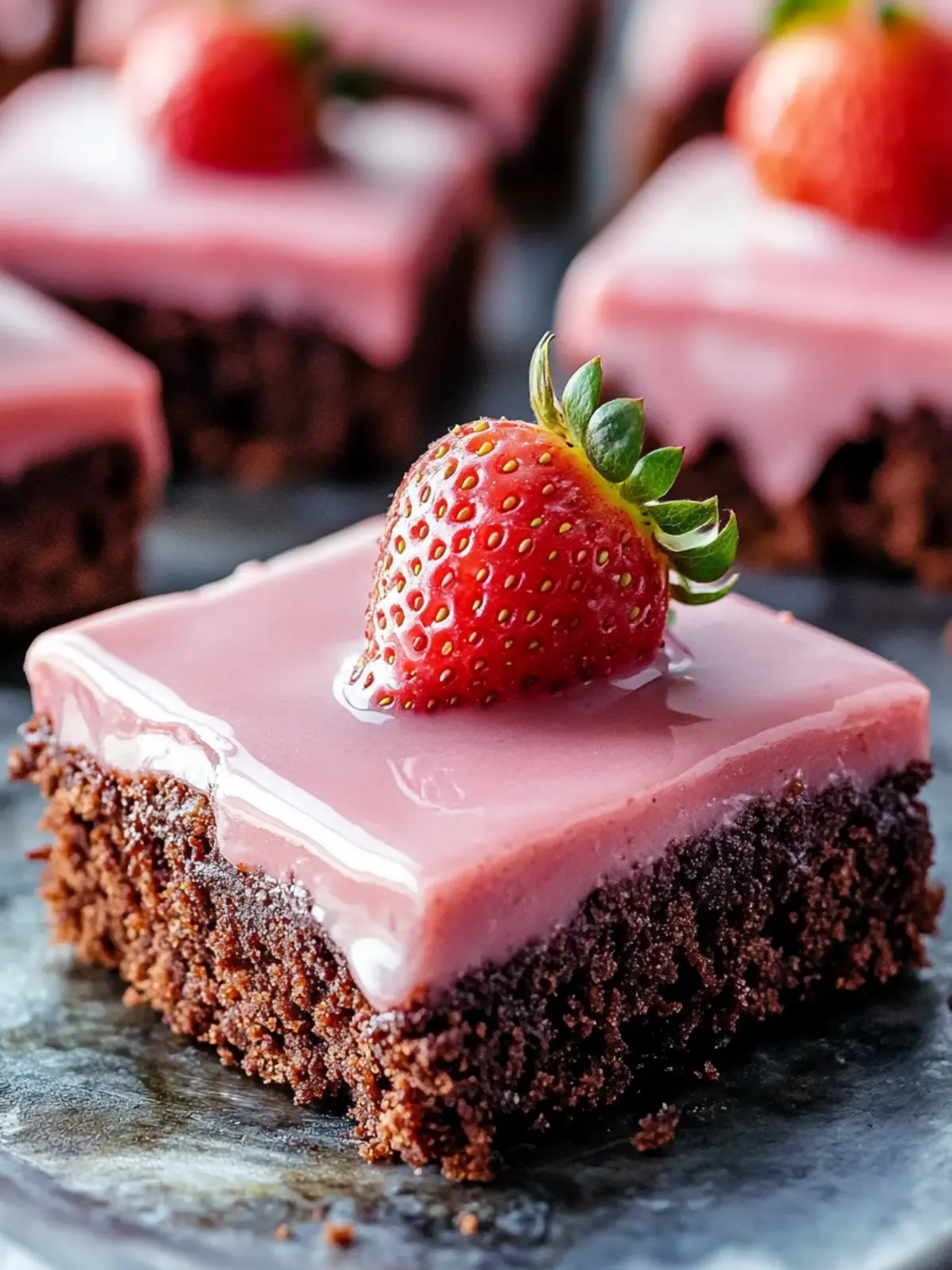 Glazed Strawberry Brownies