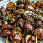 Balsamic Garlic Grilled Mushroom Skewers Perfect for BBQs 7 Balsamic Garlic Grilled Mushroom Skewers