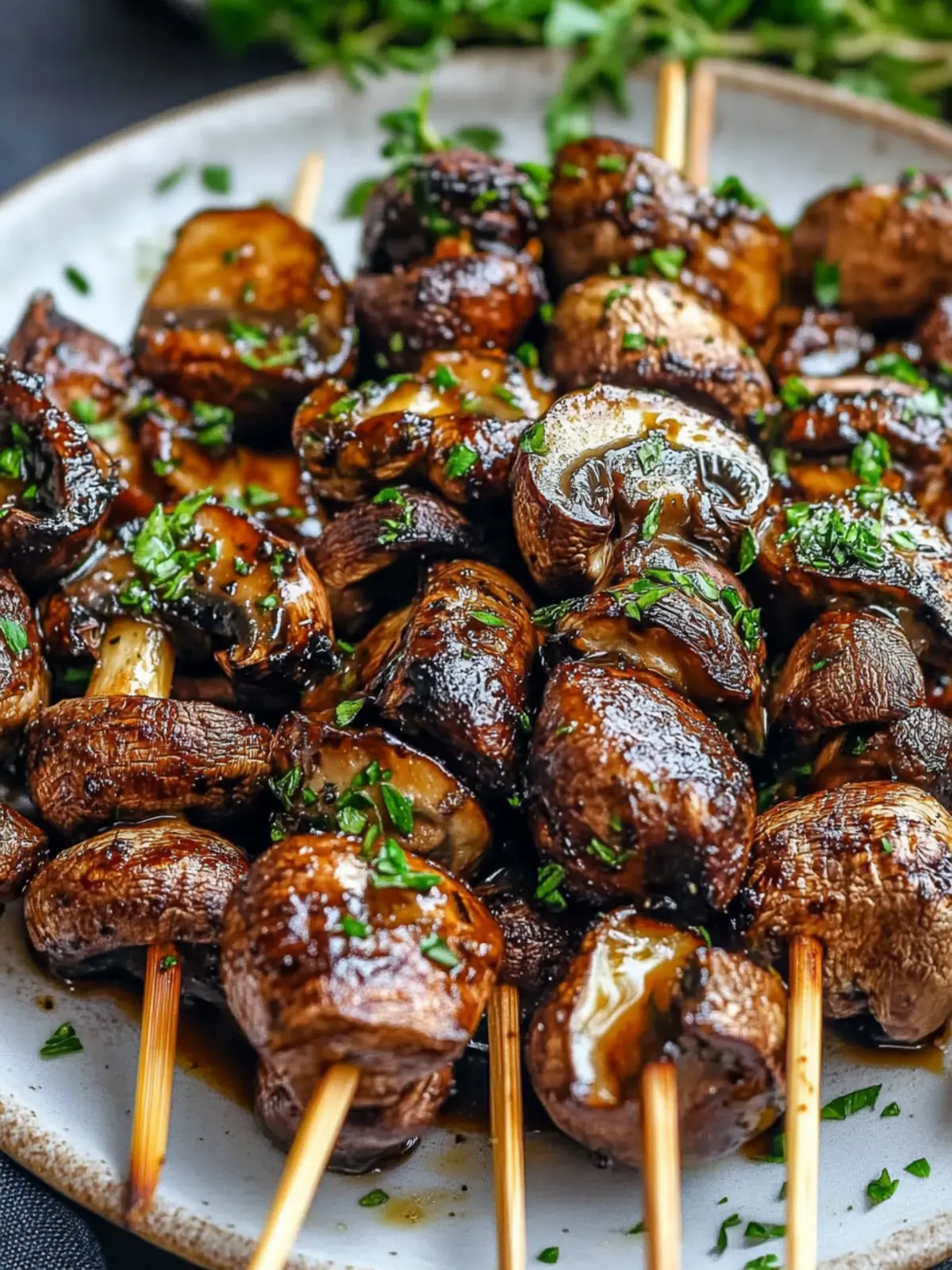 Balsamic Garlic Grilled Mushroom Skewers Perfect for BBQs 5 Balsamic Garlic Grilled Mushroom Skewers