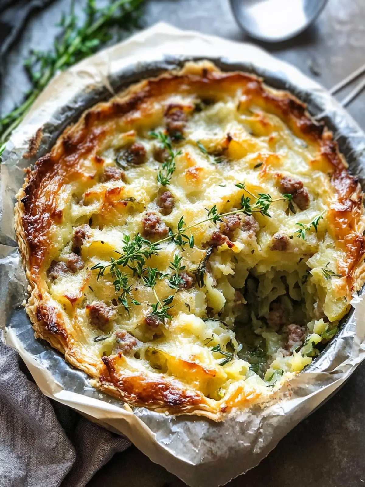 Hearty Six Ingredient Sausage Potato Pie for Busy Mornings 3 Six Ingredient Sausage Potato Pie