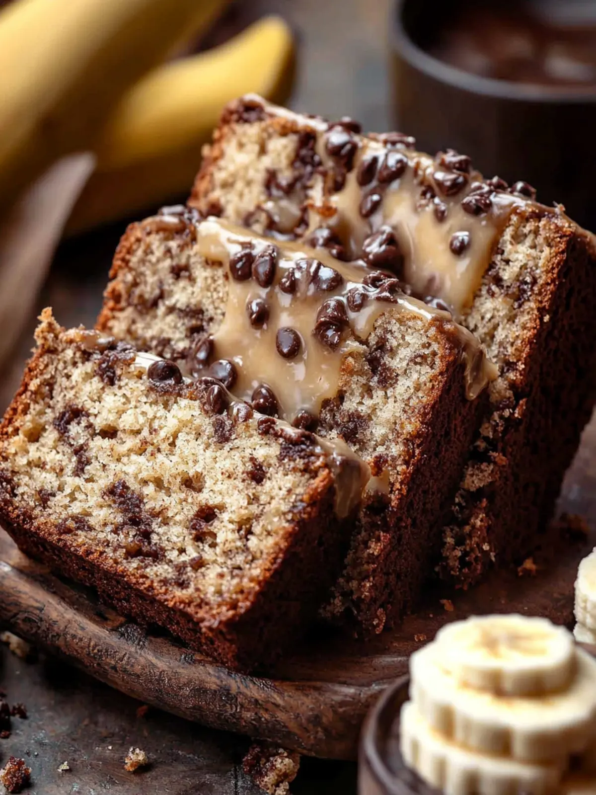 Irresistible Cookie Dough Banana Bread with Chocolate Glaze 3 Cookie Dough Banana Bread