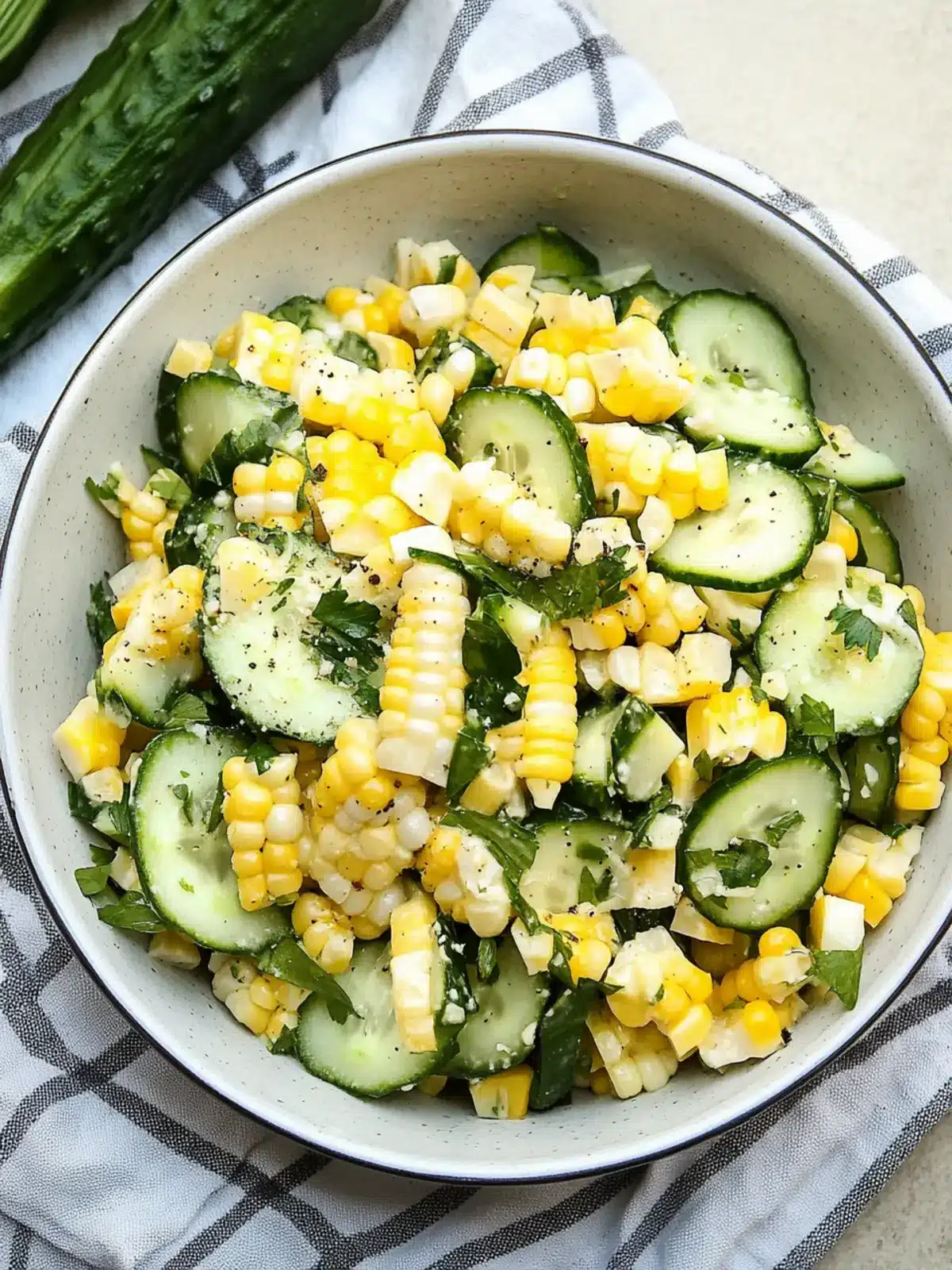 Fresh Corn and Cucumber Salad with Basil for a Summer Treat 2 Corn and Cucumber Salad