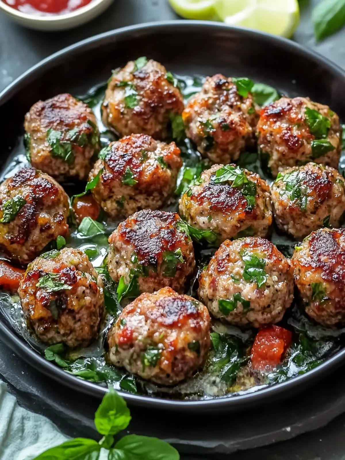 Savor Spicy Lamb Meatballs with Creamy Green Goddess Dip 5 Spicy Lamb Meatballs
