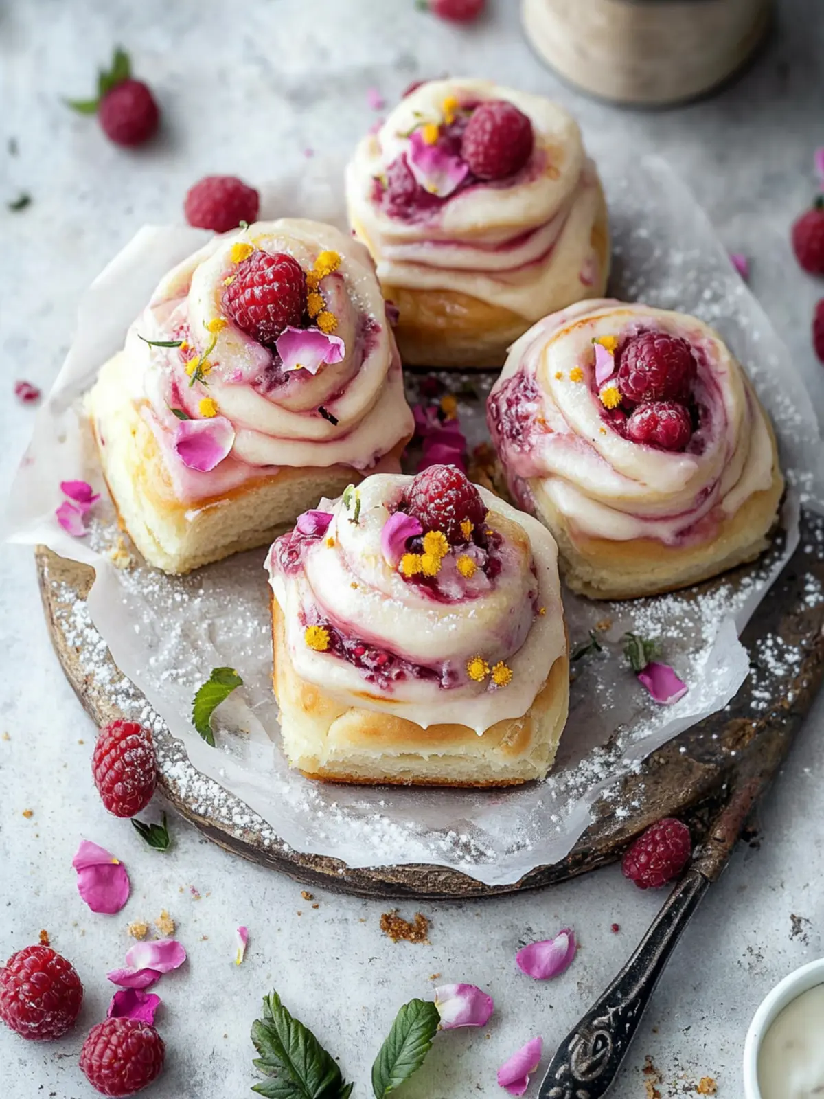 Raspberry and Rose Cheesecake Buns for Sweet Homemade Bliss 2 Raspberry and Rose Cheesecake Buns