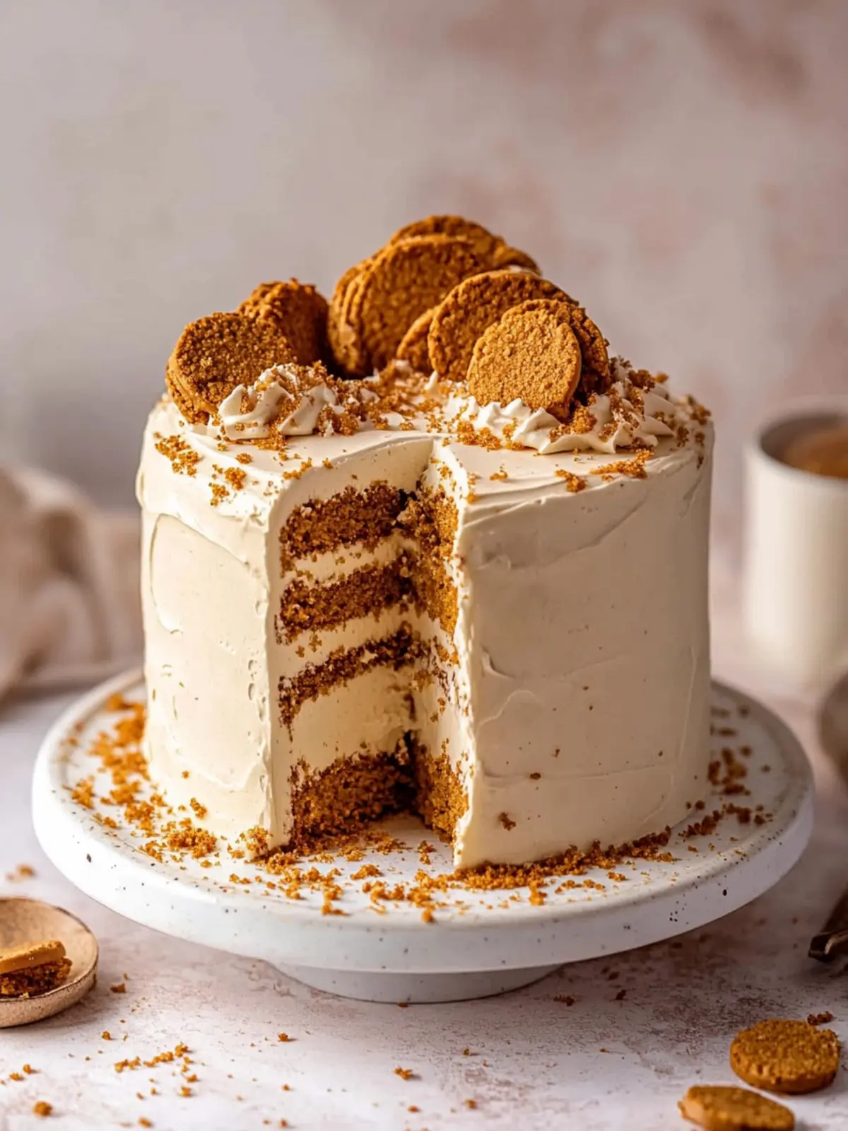 Indulge in Sweet Bliss: Biscoff Cookie Butter Cake Recipe 4 Biscoff Cookie Butter Cake
