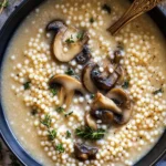 Creamy Mushroom & Pearl Couscous Soup: Cozy Comfort Dish 6 Creamy Mushroom & Pearl Couscous Soup