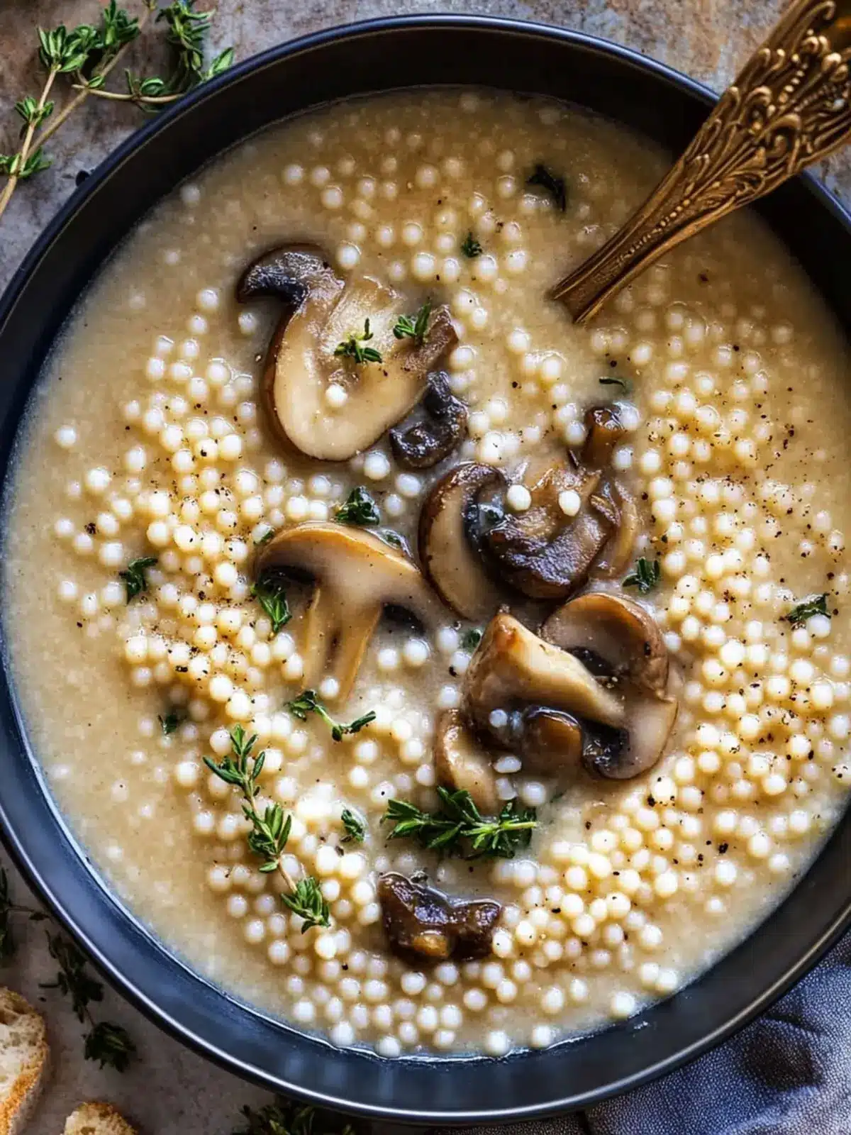 Creamy Mushroom & Pearl Couscous Soup: Cozy Comfort Dish 5 Creamy Mushroom & Pearl Couscous Soup
