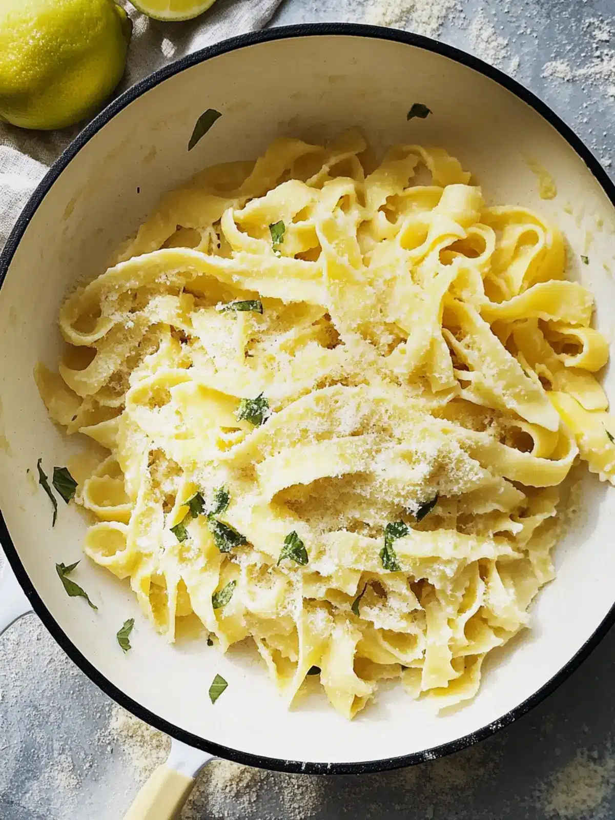 Mafaldine Pasta Limone: A Creamy Garlic Delight to Savor 2 Mafaldine Pasta Limone