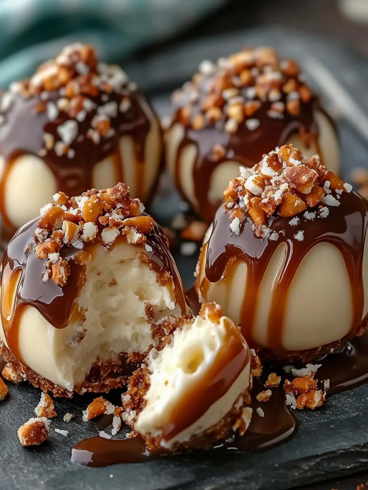 Salted Caramel Pretzel Cheesecake Balls – No-Bake Party Bliss 3 Salted Caramel Pretzel Cheesecake Balls