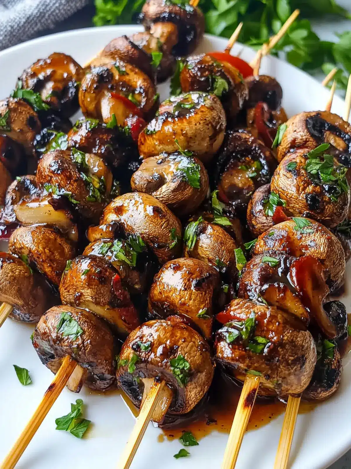 Balsamic Garlic Grilled Mushroom Skewers Perfect for BBQs 2 Balsamic Garlic Grilled Mushroom Skewers