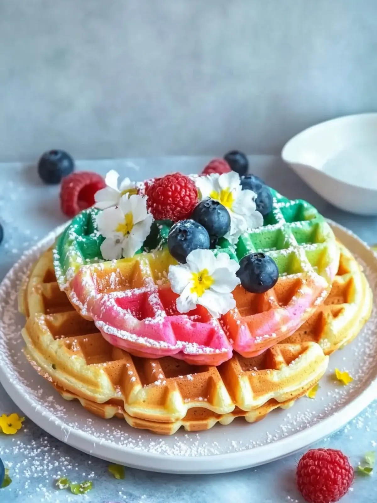 Colorful Rainbow Waffles for a Joyful Weekend Breakfast 3 Rainbow waffles
