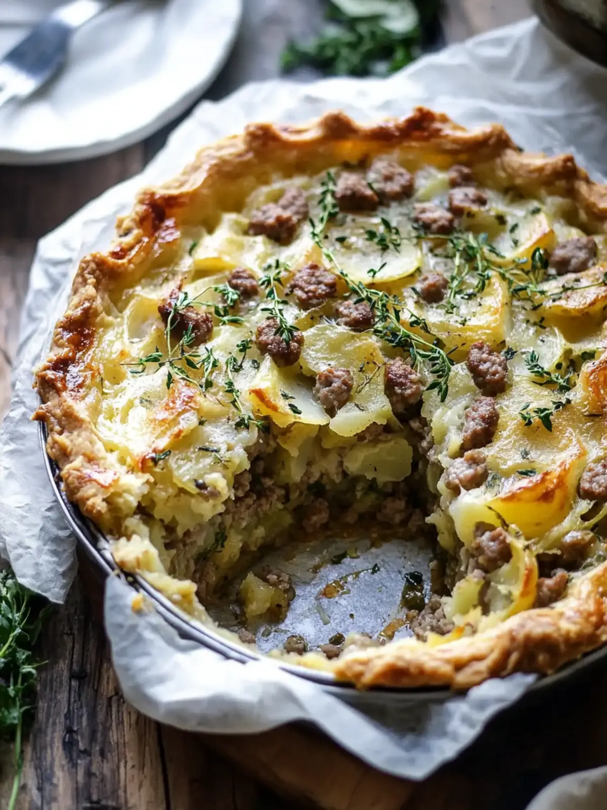 Hearty Six Ingredient Sausage Potato Pie for Busy Mornings 5 Six Ingredient Sausage Potato Pie
