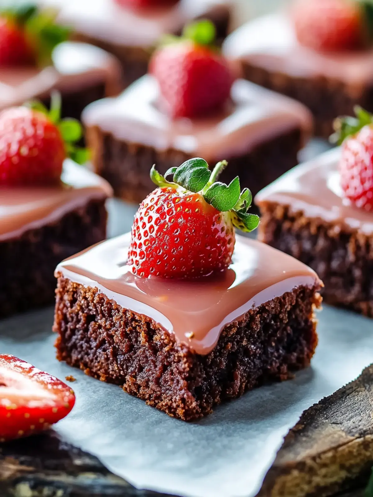 Glazed Strawberry Brownies
