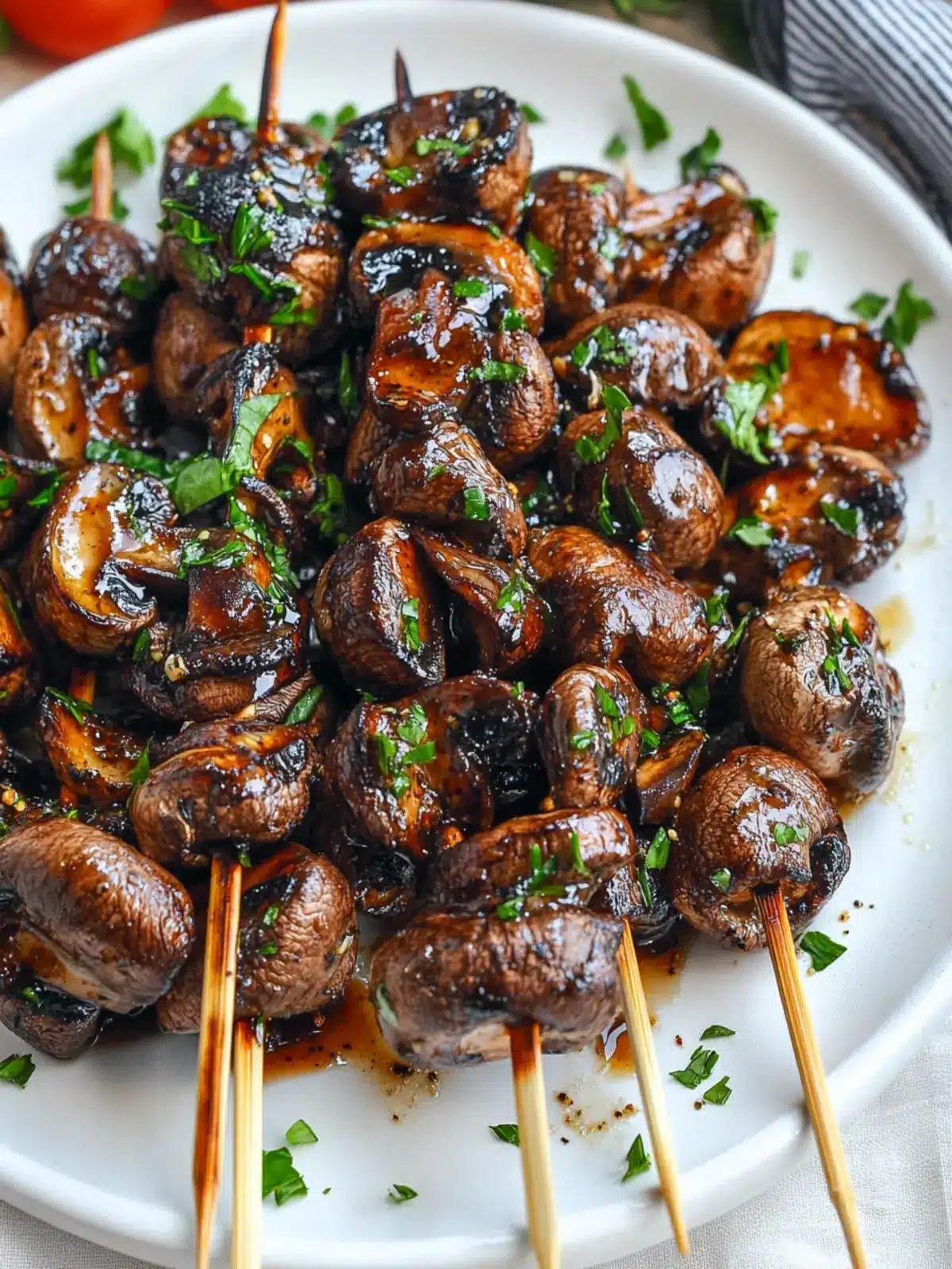 Balsamic Garlic Grilled Mushroom Skewers Perfect for BBQs 4 Balsamic Garlic Grilled Mushroom Skewers