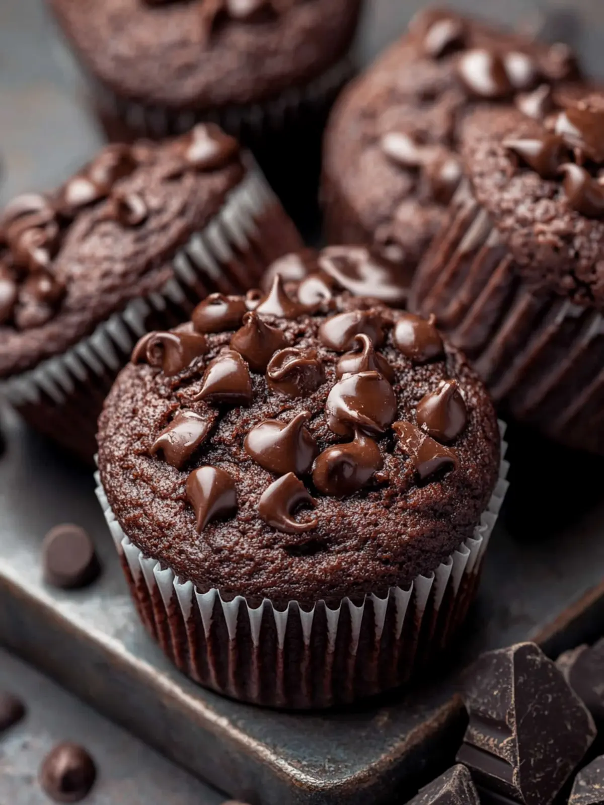 Indulge in Decadent Double Chocolate Muffins Today 2 Double Chocolate Muffins