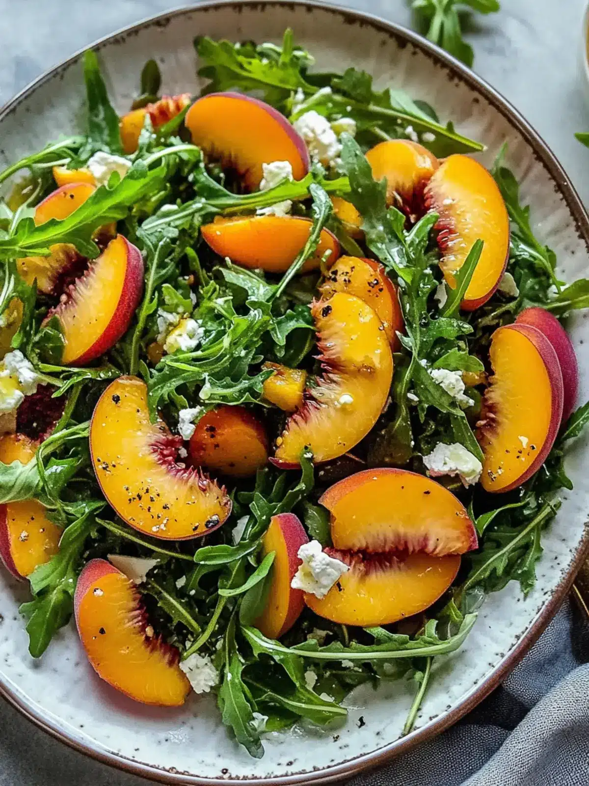 Delicious Peach Arugula Salad with Goat Cheese Delight 5 Peach Arugula Salad